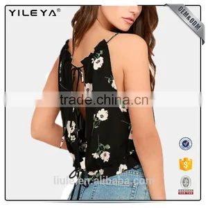 Plus Size Summer Women's Sleeveless Floral Printed Tops Girl Blouse thumbnail-1