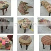Indian Style Furniture, Bohemian Stools Ottomans thumbnail-1