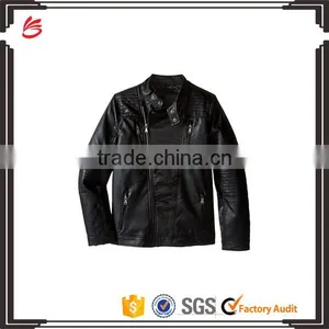 High Quality Customed Kids Black PU Leather Boys Toddler Leather Jacket thumbnail-1