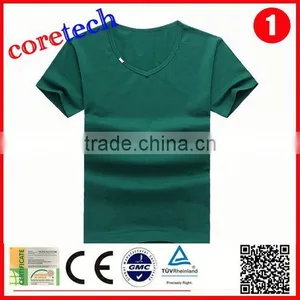 Plain Blank Mens Slim Fit V-neck T-shirt Factory thumbnail-1