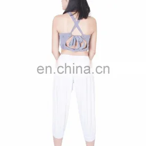Women's Solid Capri Yoga Pants Rayon Spandex Harem Palazzo Trousers thumbnail-4