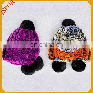 Fur Pom Poms Wholesale Rabbit Winter Fur Hat thumbnail-1