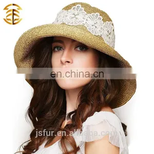 Wholesale Fashion Casual Summer Sunscreen Women Straw Hat thumbnail-1