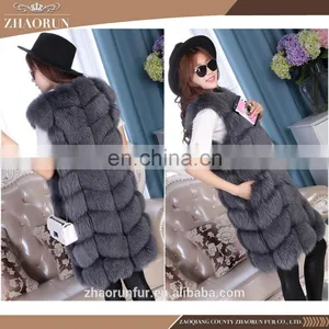 Plus Size Real Fox Fur Vest and Fur Coat With Multiple Color thumbnail-3
