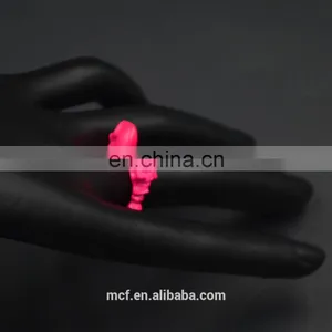 MCR-0020 In Stock Latest Fashion Design Silver Rings for Girl ,silicone Pink Wedding Ring thumbnail-2