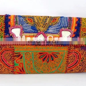 Vintage Afghani Tribal Clutch - Boho Traditional Gypsy Clutch Purse- Indian Unique Banjara Coin Clutch thumbnail-4