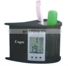 Metal Mesh Shape Calendar Clock Penholder for Promotion Gifts thumbnail-1