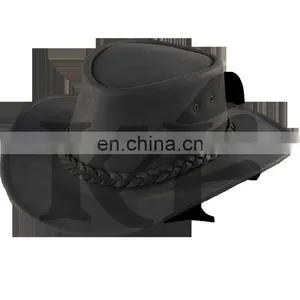 Top Quality Genuine Cow Leather Hat Black Color 2018 thumbnail-1