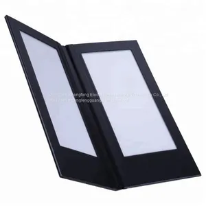 M5511 2 Pages Menu Cover Black PU Menu Holder for 5.5x11'' Papers thumbnail-3