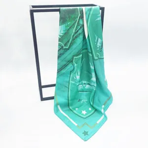 Cheap Price Wholesale New Design Custom Logo Pashmina Silk Scarf Printed 50x50 thumbnail-1
