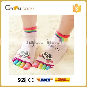 Funny Colorful Five Toe Socks With Smile Face Yoga Socks Custom Socks thumbnail-1