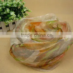 NC001 Ladies TWO LAYERS Chiffon Long Gauze Scarf thumbnail-1