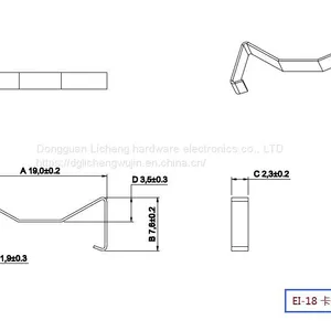 EI Plane Transformer Core Clip, Ei-18 Clip, Ei18 Core Fixing Clip, 0.3mm Thick SUS301 Stainless Steel. thumbnail-3