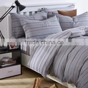 Elegant Cotton Stripe Printed Duvet Cover China Modern Bed Unique Comforter Sets thumbnail-3