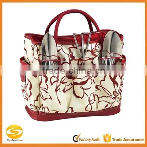 Printed Red Nylon Garden Tool Organizer Bag for Ladies,garden Tool Bag in Bag Organizer,garden Tool Bag in Bag Handbag Organizer thumbnail-1