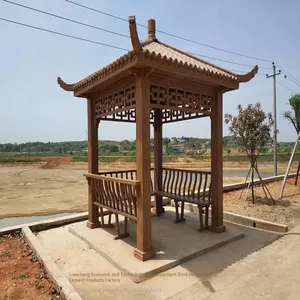 Manufacturer of Cement Imitation Wood Painted Archaized Pavilions and Painted Pavilions in Ancient Architectural Corridors thumbnail-4