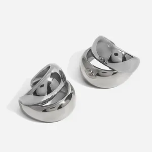 Fashion Hypoallergenic Stainless Steel Stud Earrings for Sensitive Skin thumbnail-5
