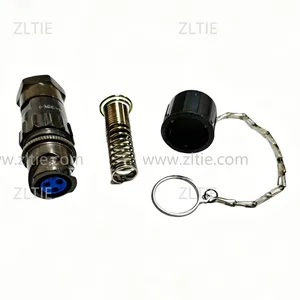 FQ14 Series 2-Pin Circular Flange Female Socket With Wire Spring Tail Attachment FQ14-3YZPK-8 thumbnail-1