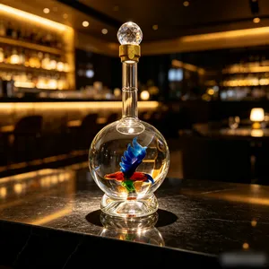 Hand‑blown Lead‑free Glass Decanter With Eagle Sculpture. Direct‑sale Premium Bottle for Whiskey, Brandy and Spirits. thumbnail-1