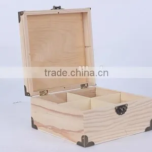 Unfinished Wooden Box for Tea, Tea Packaging Box, Tea Bag Storage Box thumbnail-2