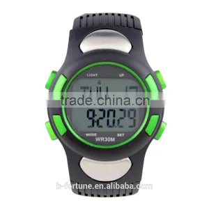 Green Color LP1365 Plastic ABS Case Digital Movt Stainless Steel Case Back Pedometer Smart Watch With Heart Rate Monitor thumbnail-2