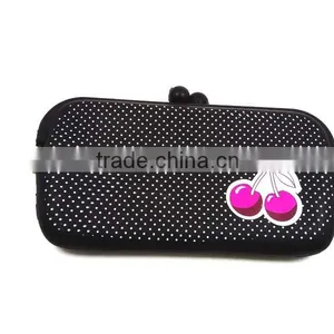Fashionable Polka Dots Long Purse Silicone Black Clip Cherry Wallet thumbnail-1