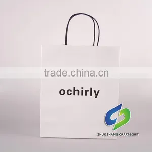 2016 Factoty Directely Custom Cheap White Kraft Paper Recycle Paper Material Shopping Bag thumbnail-3