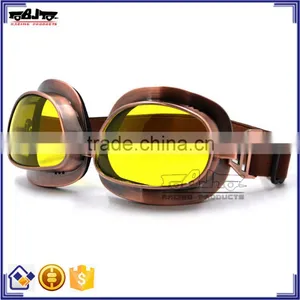 BJ-GT-013 Fashionable Popular Copper Yellow Lens Motorcycle Googles Glasses for Harley thumbnail-3