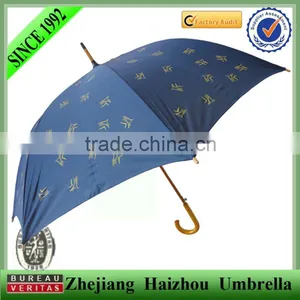 23" Automatic Wooden Straight Promotional Umbrella thumbnail-1