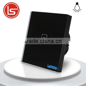 Factory Direct SANKOU Electrical Touch Switches Dimmer EU Standard Black Crystal Glass+LED 1Gang Light Lamps Wall Dimmer Switch thumbnail-1