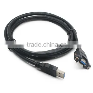 USB3.0 AM to AF 2m Extention Cable With Plug Locking Screws Male to Female thumbnail-1