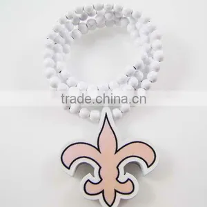 Wooden New Orleans Saints Pendant Piece 36" Bead Chain Good Wood Style thumbnail-1