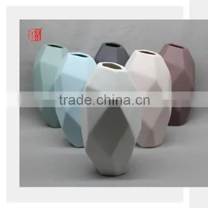 Color Clay Porcelain Geometric Shape Decoration Mini Flower Vase thumbnail-1