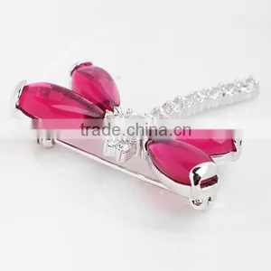 Platinum Plated Designer DragonFly Brooch With AAA+ Cz Micro Pave Setting for Women and Men thumbnail-2