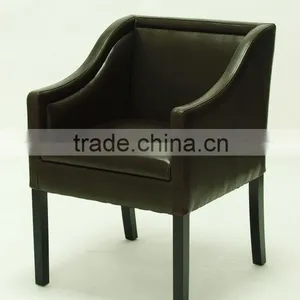 Modern Trapezoidal Streamline Design Genuine Leather Hotel Chair/Dining Chair/Restaurant Chair With Arm(KY-2610) thumbnail-1