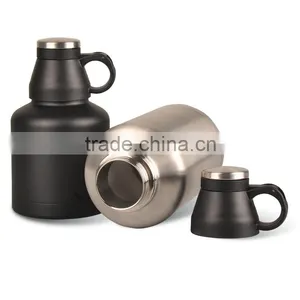 Everich 0.9 Litre 18/8 Stainless Steel Double Wall Insulation Beer Growler thumbnail-3