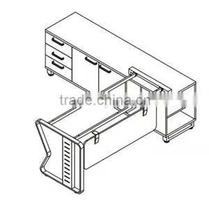 Metal Frame Office Table, Metal Frame Modern Office Table, Metal Frame Sytlish Office Table GZ-89-2B thumbnail-3