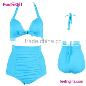 2016 Hot Sale Light Blue Girl Waterproof Swimsuit thumbnail-1