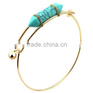 Custom Jewelry Factory Turquoise Charm Bangle Bracelets thumbnail-1