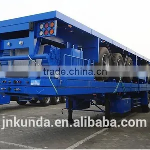 China High Quality Tri Axle 40 Feet Transport Flatbed Trailer With FUWA Axle thumbnail-2