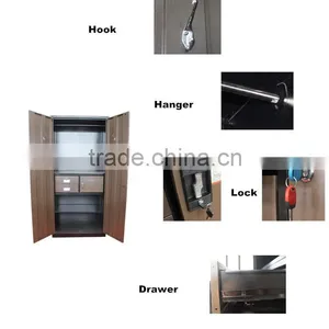 H1950 W900 D500 Steel Bedroom Wardrobe Design Supplier's Choice thumbnail-4