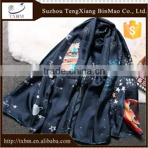 100% Silk Big Square Scarf , Twill;14mm; thumbnail-1