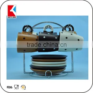 Best Selling Items 3oz Promotional Tea Cups White Espresso Ceramic Cup and Saucer thumbnail-6
