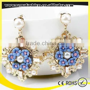 Instock Enamel Beads Soft Ceramic Shaped Flower Earring thumbnail-2