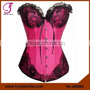 400802 Woman Satin Lace Slimming OverBust Sexy Tight Corset thumbnail-3