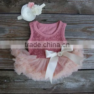 Handmade Baby Girls Evening Dresses Pink Flower Girl Dress Boutique High Quality Kids Dresses Flower Girl Dresses thumbnail-1