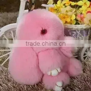 Myfur Luxury Natural Rabbit Fur Made China Rabbit Key Chain Wholesale thumbnail-1