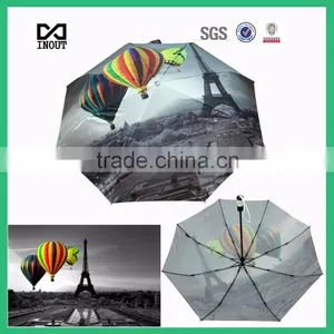 Custom 190t Fabric Material Landscape Photo Print Straight Umbrella thumbnail-1