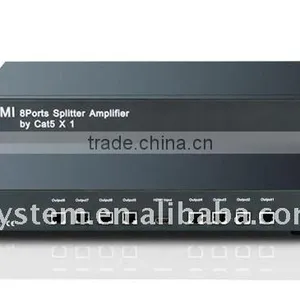 HDMI 8 Ports Splitter Amplifier by Cat5 X 1 thumbnail-1