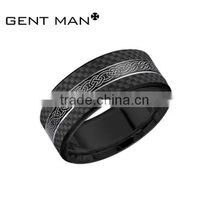 Mens Tungsten Ring Carbon Fiber Band Jewelry Not Cheap Glue Carbon Fiber thumbnail-1